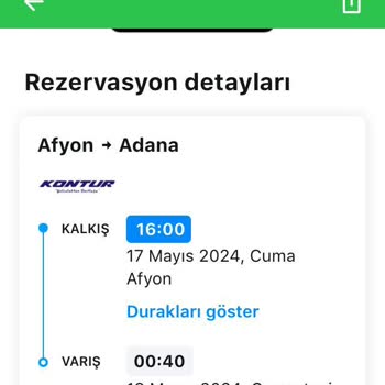 Kontur' Un Yazdığı Yolculuk Süresinden 2 Saat Uzun Sürede Getirmesi
