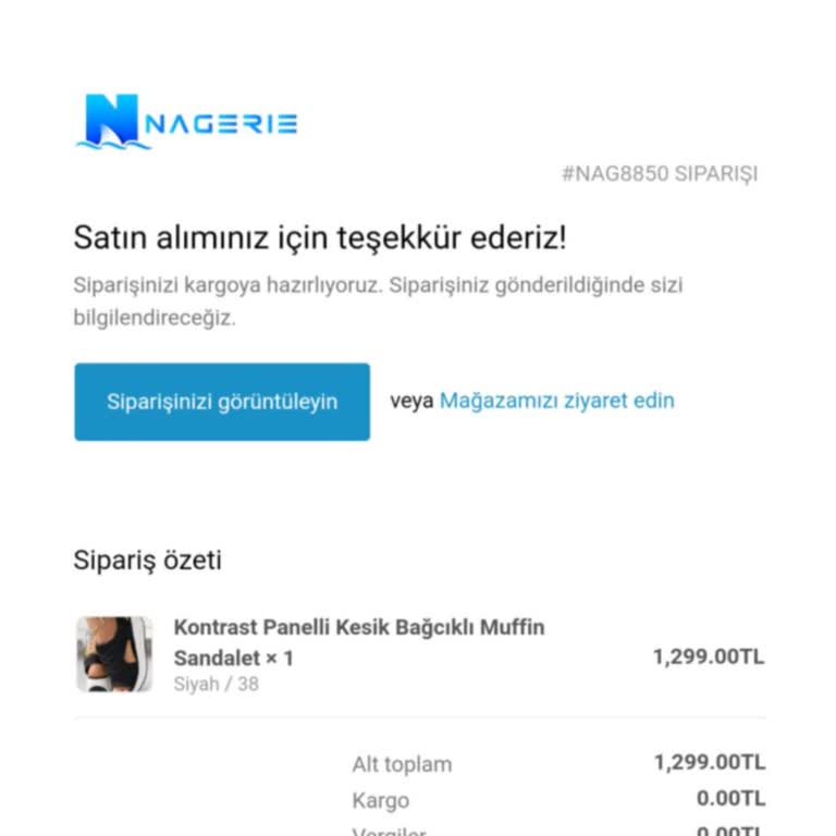 Nagerie Firmasından Aldığım Ayakkabı Elime Ulaşmadı.