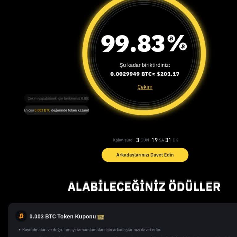 Binance 0.003 BTC Etkinliği