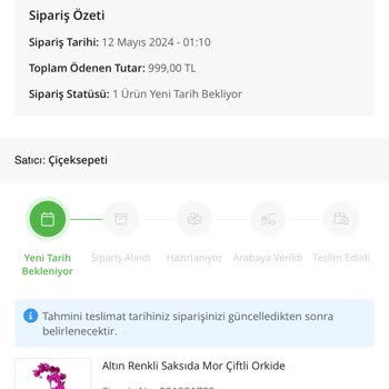Çiçek Sepeti Aynı Gün Teslim Kargom 6 Gündür Teslim Edilmedi.