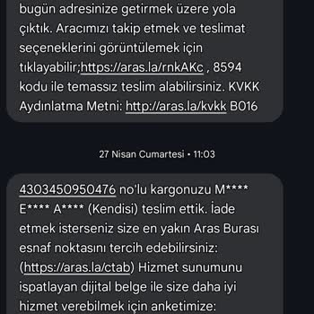 Konya Cihanbeyli Aras Kargo.