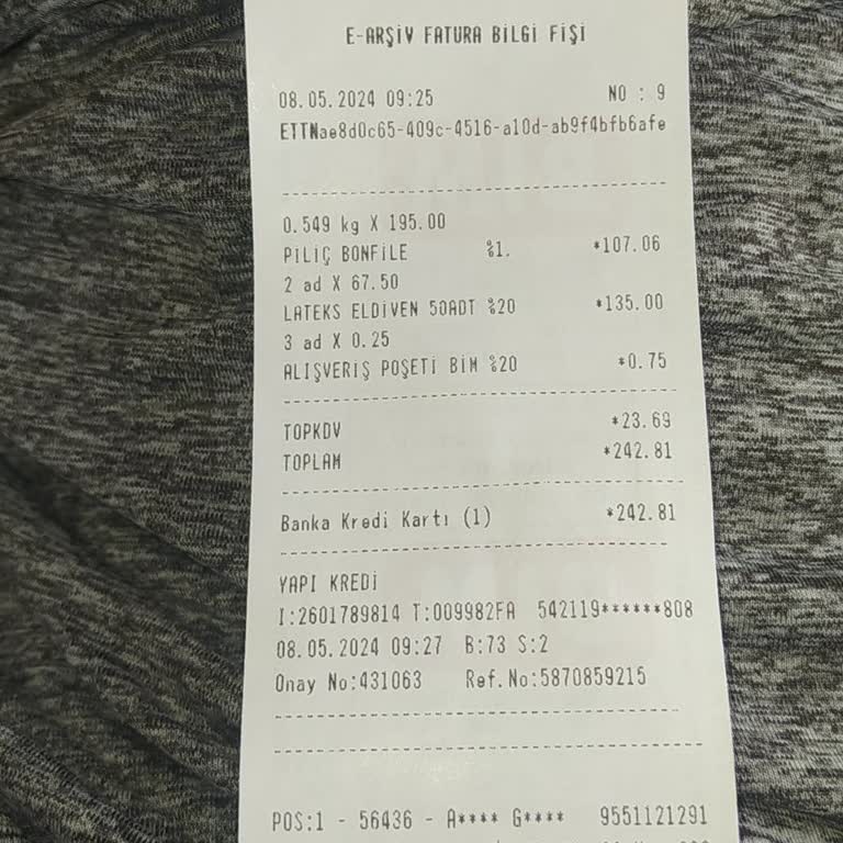 BİM İn Poşet Hesabı