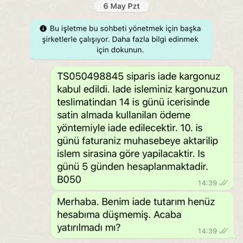 Mevra Butik İade Ücretimi Yatırmadı