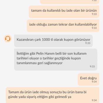 Trendyol Kuponları Geri Göndereceğiz Deyip Göndermiyor