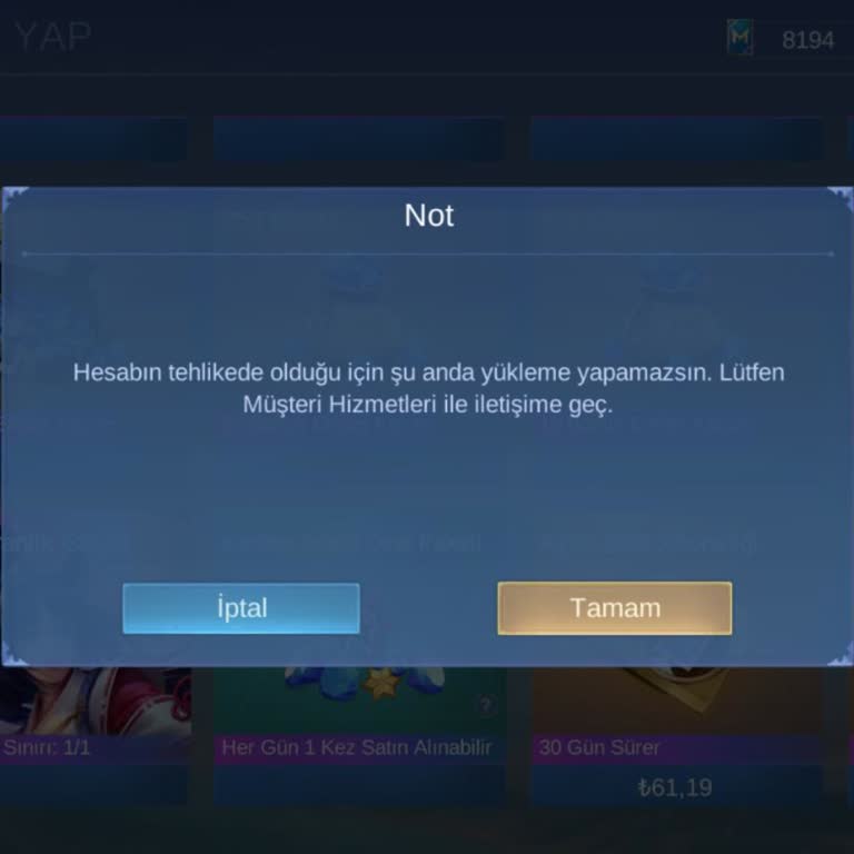 Mobile Legends Hesabım Tehlike Altında