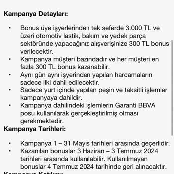 Garanti Bonus Kampanyasına Katılamamak