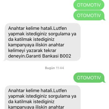 Garanti Bonus Kampanyasına Katılamamak