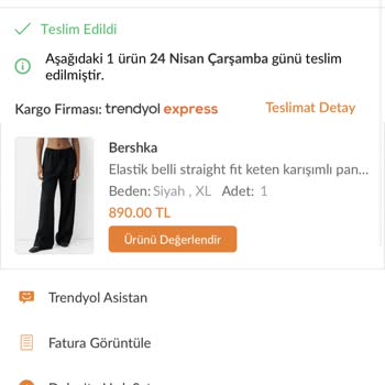 Bershka Keten Pantolon İlk Yıkamada Çekti