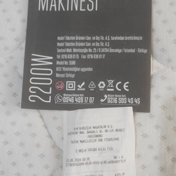 Heifer Sac Kurutma Makinesi BİM'den Alındı İkinci Kullanımda Bozuldu.