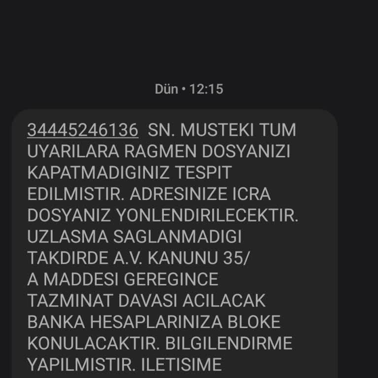 Hakara Hukuk (SMS) Haksız İcra Tehdidi Ve Suçlama İle Karşı Karşıyayım!