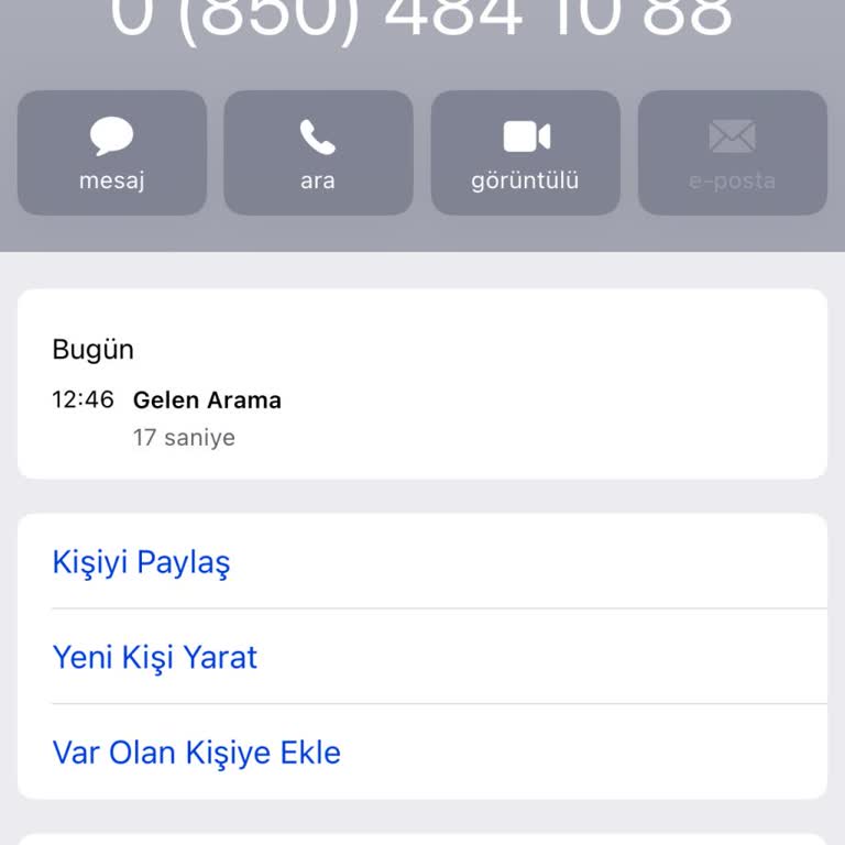 0850 484 10 88 Bu Numaradan Arandım Ben Yanlışlıkla Kabul Ettim