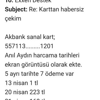 Exxen Sahte Email İle İzinsiz Çekim
