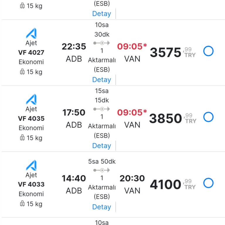 THY Van' A Uçak Yok