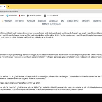 Qarmacha Mağaza İade Kabul Etmiyor