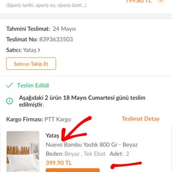 Yataş Yanlış Ürün Geldi