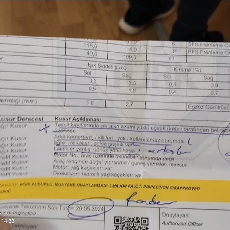 TÜVTÜRK Tuv Ağır Kusur Hakkında Şikayet