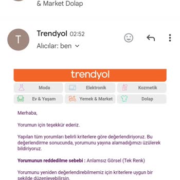 Trendyol Olumsuz Yorumlar Yayınlanmıyor