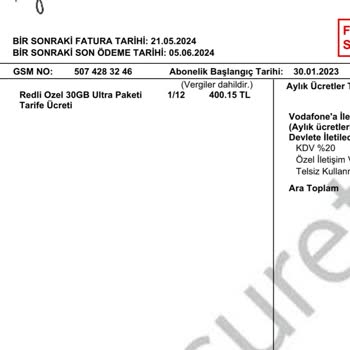 Vodafone Tarife Ücreti Sorunu