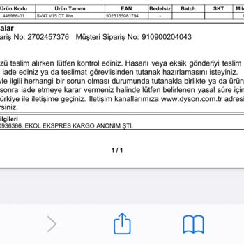 Dyson Farklı Ürün Gönderiyor.