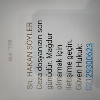 Güven Hukuk (Sms) Haksız İcra Mesajlarına Karşı Tepkim