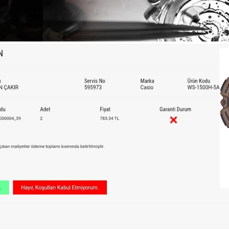 Sözen Saat Casio Saat Bir Yıl Olmadan Bozuldu