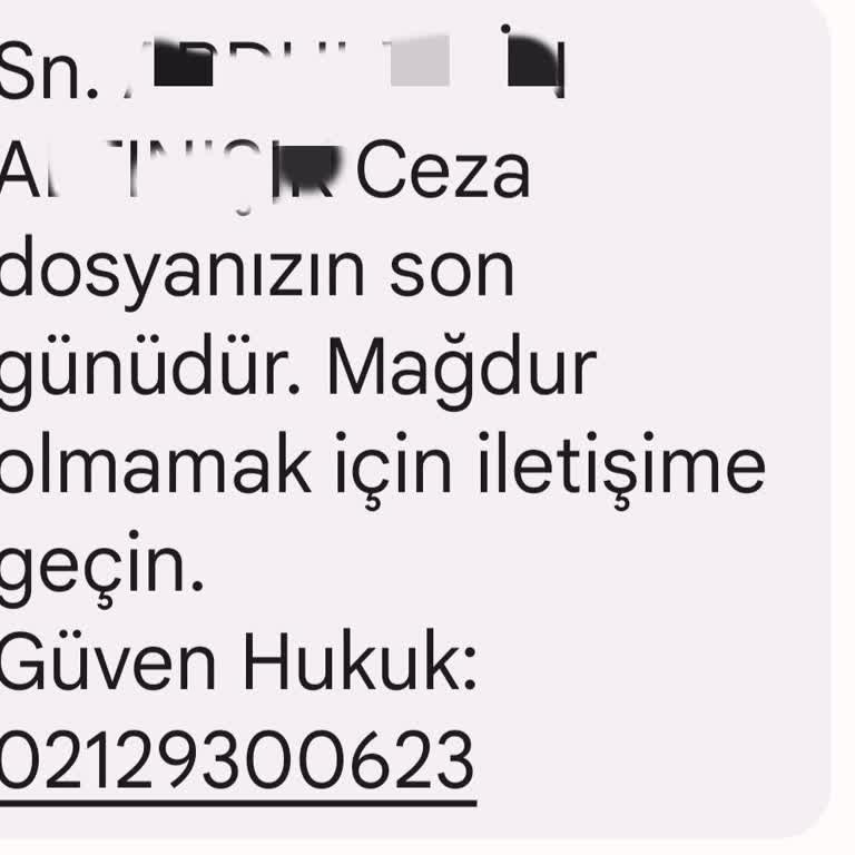 Güven Hukuk (Sms) Güven Hukuk'tan SMS