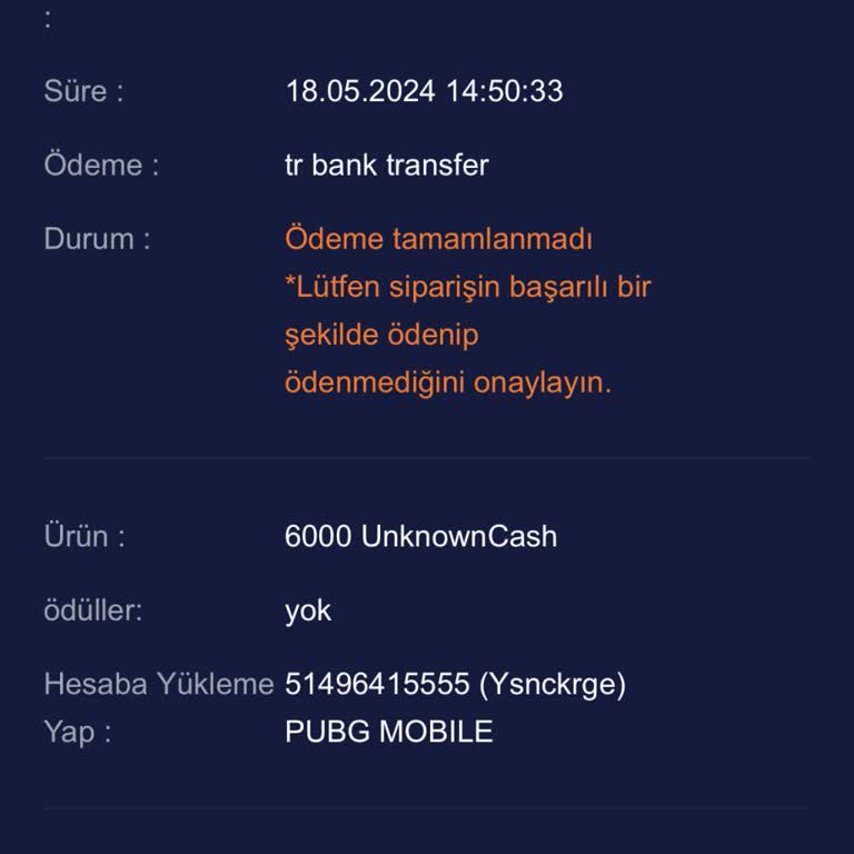 Midasbuy Hesaba Uc Yatmadı