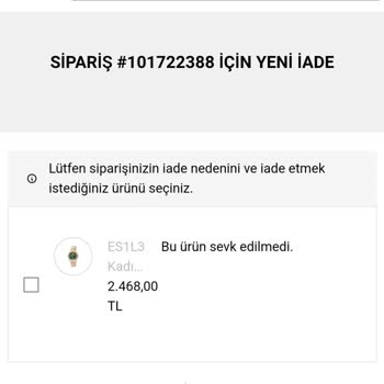 Esprit Ürün İadesi Gerçekleşmiyor