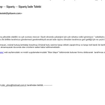 Epttavm - Kusurlu Ürünü Geri Gönderiyor!