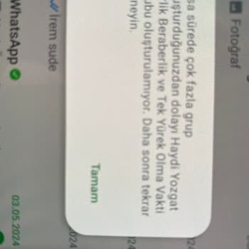 WhatsApp Grup Açamıyorum Sayıca Fazla Grup Olduğunu Söylüyor