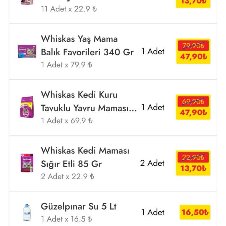 Şok Market Siparişlerimi Eksik Getirdi.