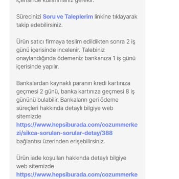 Hepsiburada İade Almama Sorunu