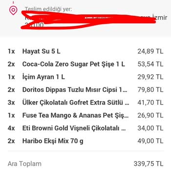 Yemek Sepeti Ücret Alınmasına Rağmen Sipariş Elime Ulaşmadı.