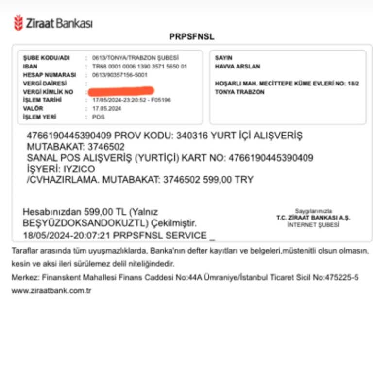 Prpsfnsl Service İzinsiz Para Çekildi Hesabımdan Prpsfnsl Servis