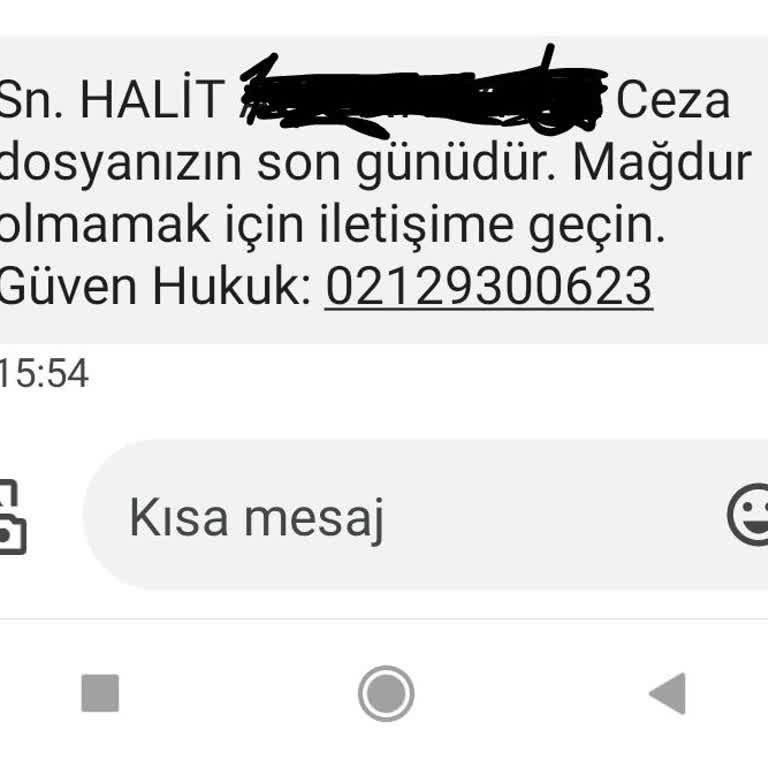 Güven Hukuk (Sms) Güven Hukuk (SMS) Güven Hukuk 02129300623 Ceza Dosyası
