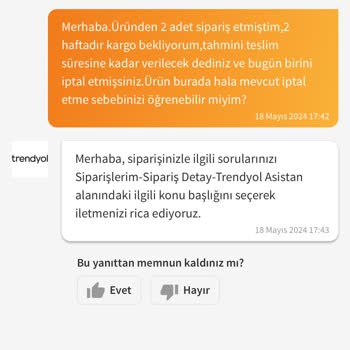 Trendyol Stok Olduğu Halde, İndirimde Alınan Ürünü İade Yapıyor.