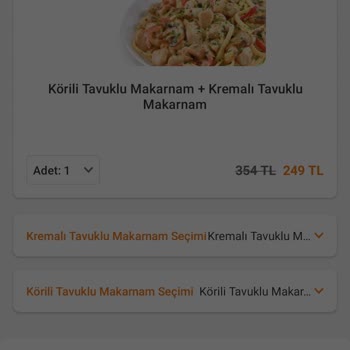 Makarnam Dikkatsizlik Yemek Gönderimi