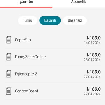 Vodafone Bilgim Dışında Faturama Yansıyan Tutar
