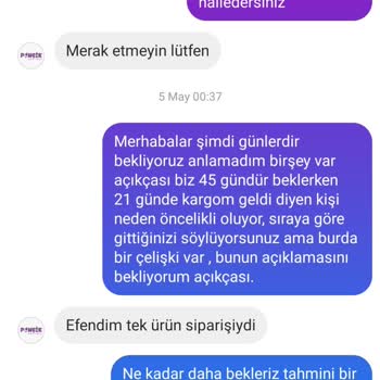 Butik Ponçik 18 Mart Siparişim Hala Gelmedi
