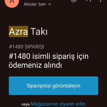Azra Takı 1480 Numaralı Siparişim Gelmiyor