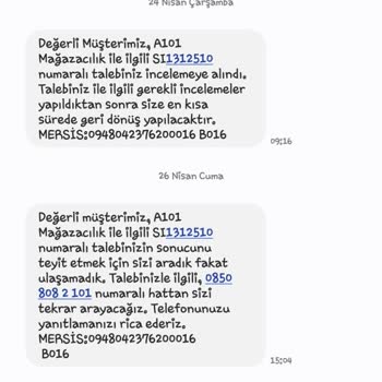 A101 Bozuk Olan Ürünü İade Almıyor / Alamıyor