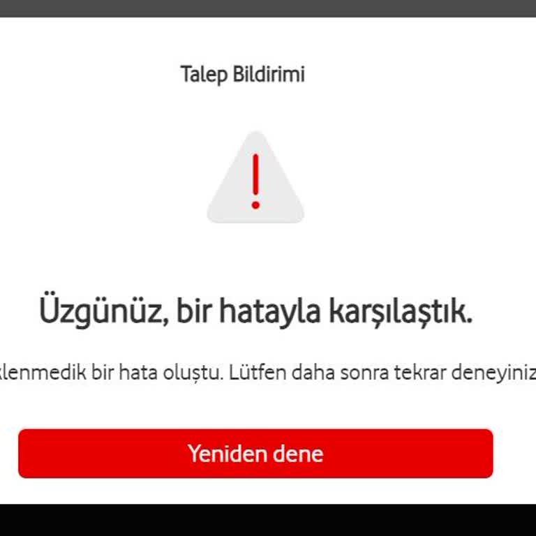 Vodafone Online Hizmet Eksikliği Ve Talep Oluşturamama