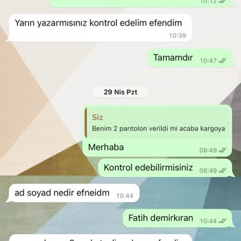 Semih Kurtulmuş Moda 2 Adet Pantolon Değişim İçin 2 Aydır Bekletiyor.