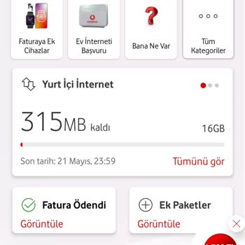 Vodafone İnternet Bitmeden Yüksek Fiyatlı Ek Paket Yapması