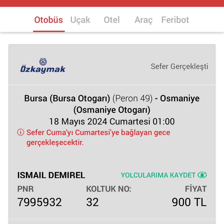 Özkaymak Turizm Araç Personellerinin Hakaretleri Ve Kavga