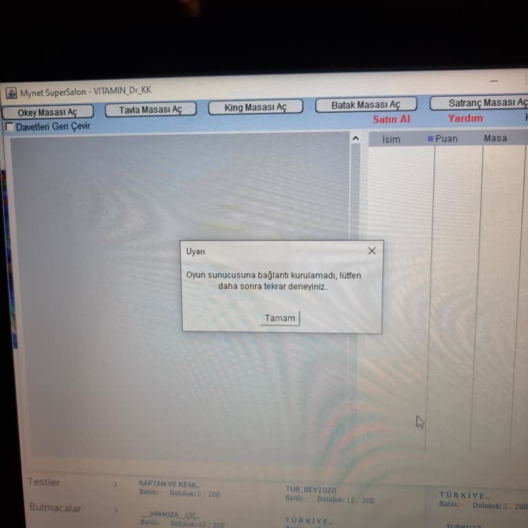 Mynet Oyun Sunucusuna Bağlantı Kuramıyorum