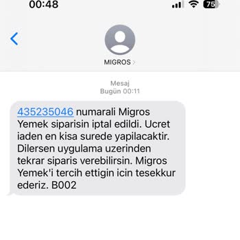 Migros Yemek 1 Saat Bekletip Siparişimi İptal Etti!