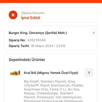Migros Yemek 1 Saat Bekletip Siparişimi İptal Etti!