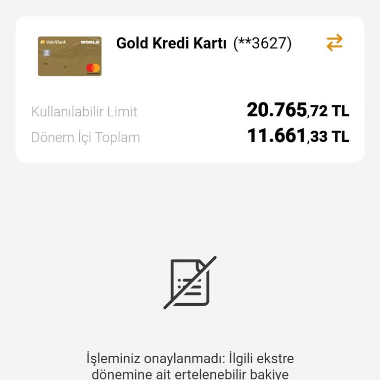 VakıfBank Kart Ekstremi Taksitlendirme Yapmıyor