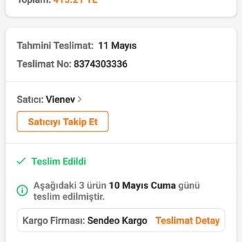 Trendyol Vienev Firması Tarafından Yanlış Gönderilen Ürün